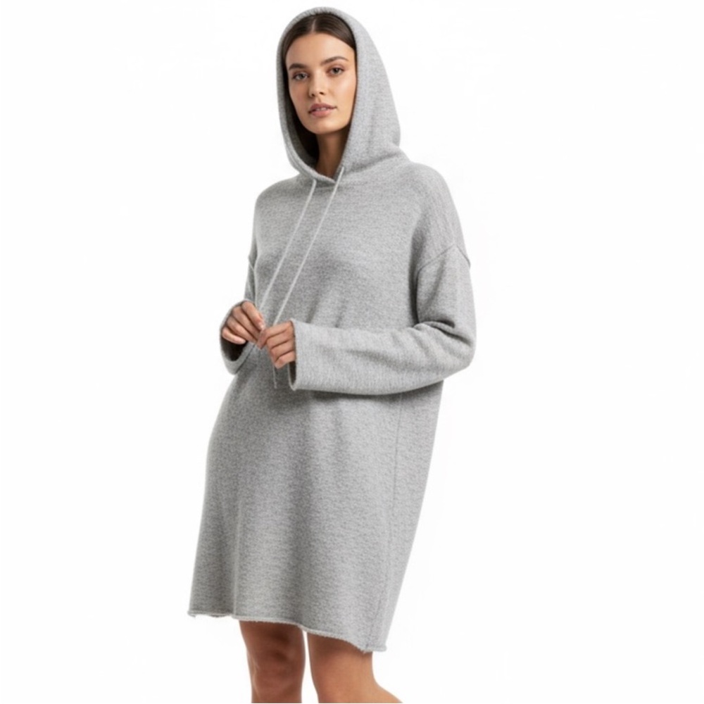 Aritzia Light Gray Hooded Sweatshirt Dress